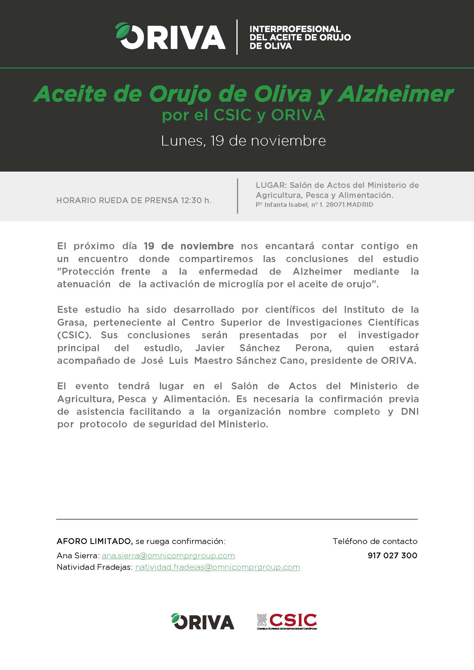 Convocatoria ORIVA CSIC Alzheimer imagen